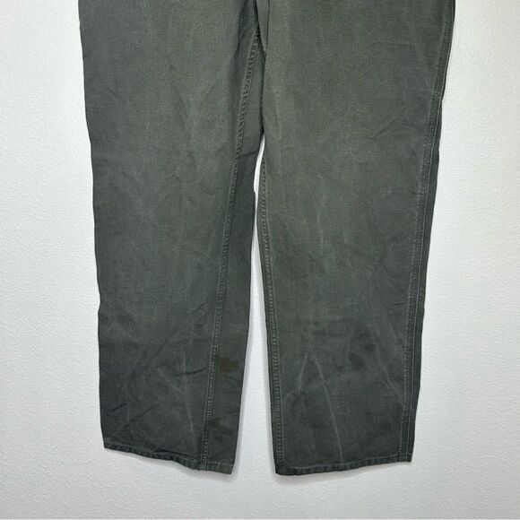 Carhartt Green B11 MOS Duck Canvas Dungaree Fit Carpenter Pants Men's Size 42X34 - Picture 5 of 8